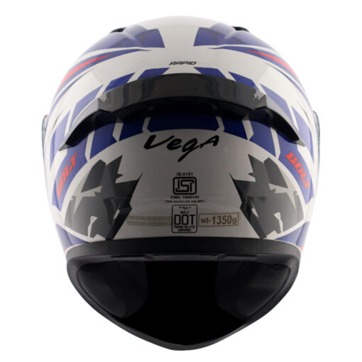 Vega Bolt Rapid White Blue Helmet Chacrojan